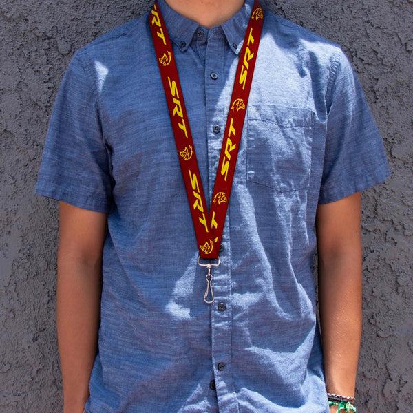 Buckle-Down Lanyard - 1.0" - Dodge SRT Hellcat Logo Burgundy Yellow