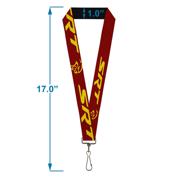 Buckle-Down Lanyard - 1.0" - Dodge SRT Hellcat Logo Burgundy Yellow