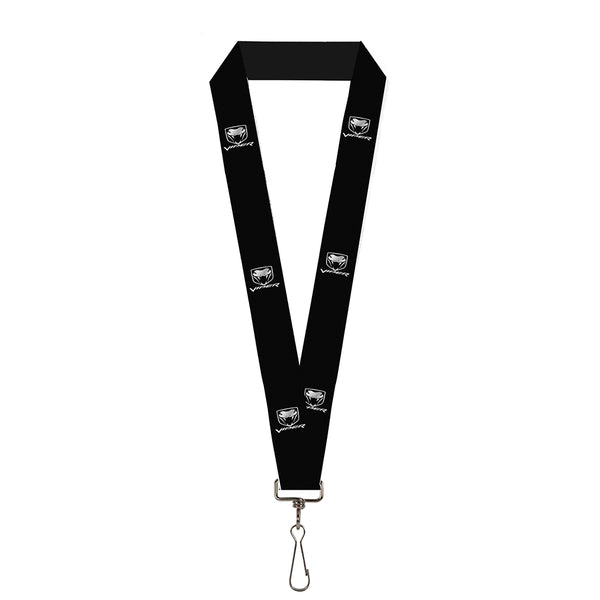 Buckle-Down Lanyard - 1.0" - Dodge Viper Black Silver Logo REPEAT