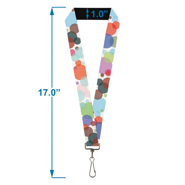 Buckle-Down Lanyard - 1.0" - Dots White Transparent Multi Color