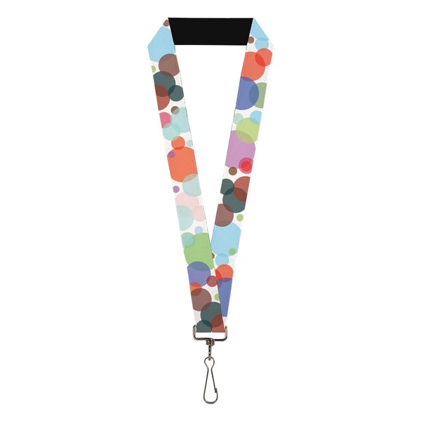 Buckle-Down Lanyard - 1.0" - Dots White Transparent Multi Color