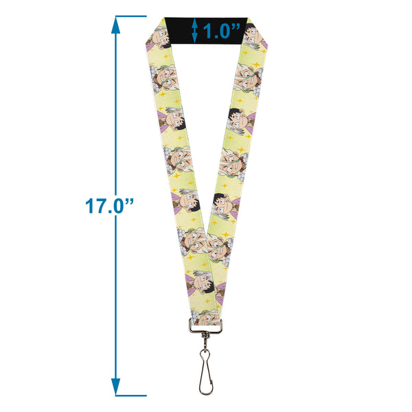 Buckle-Down Lanyard - 1.0" - Dr. Stone Chibi Senku And Gen Faces Stars Yellows