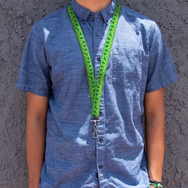 Buckle-Down Lanyard - 1.0" - Elf Buddy The Elf Silhouette Poses Greens White Yellow