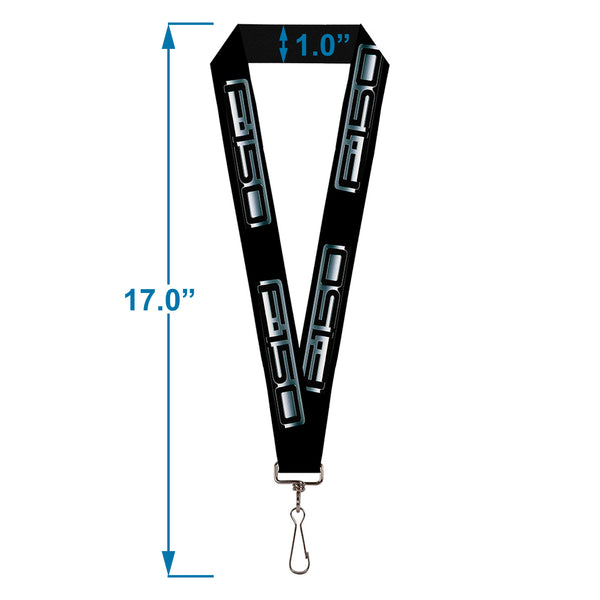 Buckle-Down Lanyard - 1.0" - F-150 Emblem Black Silver-Fade