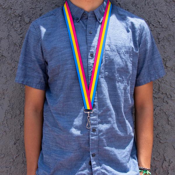 Buckle-Down Lanyard - 1.0" - Flag Pansexual Pink Yellow Blue