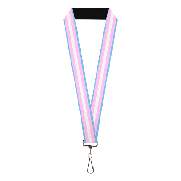 Buckle-Down Lanyard - 1.0" - Flag Transgender Baby Blue Baby Pink White