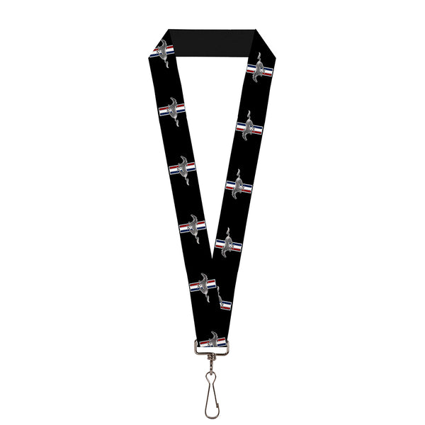 Buckle-Down Lanyard - 1.0" - Ford Mustang W Bars Logo REPEAT