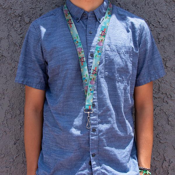 Buckle-Down Lanyard - 1.0" - Foster's Home For Imaginary Friends Group Pose Blues