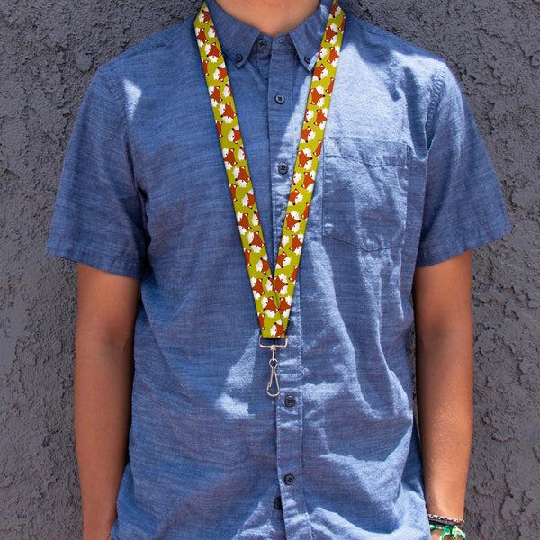 Buckle-Down Lanyard - 1.0" - Fox Face Scattered Warm Olive