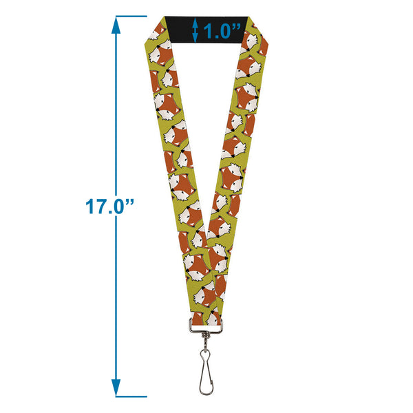 Buckle-Down Lanyard - 1.0" - Fox Face Scattered Warm Olive