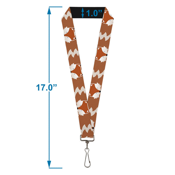 Buckle-Down Lanyard - 1.0" - Fox Face Tail Orange Natural