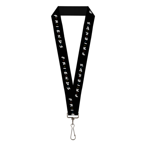 Buckle-Down Lanyard - 1.0" - FRIENDS Logo Black White Multi Color