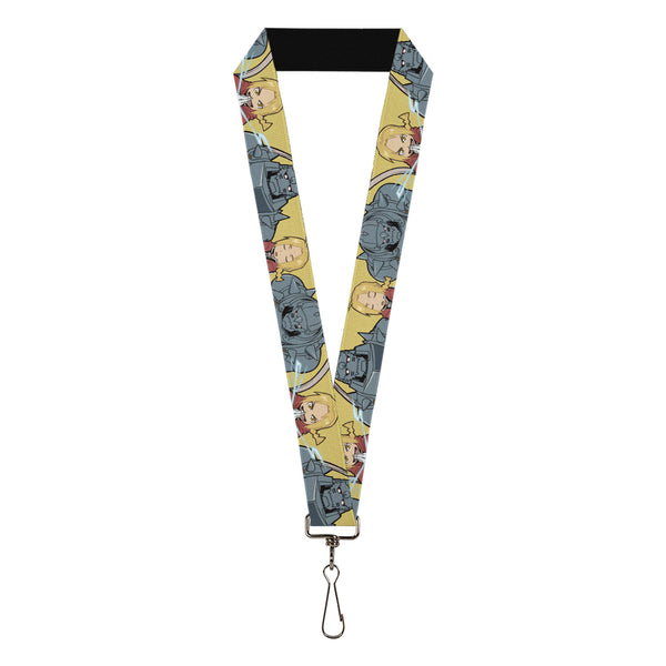 Buckle-Down Lanyard - 1.0" - Fullmetal Alchemist Brotherhood Chibi Elric Brothers Pose Yellow