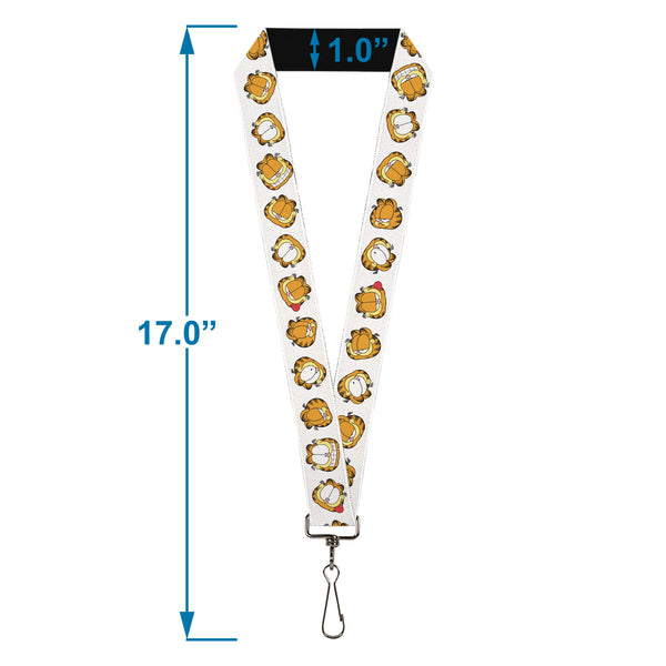 Buckle-Down Lanyard - 1.0" - Garfield Expressions Flip White