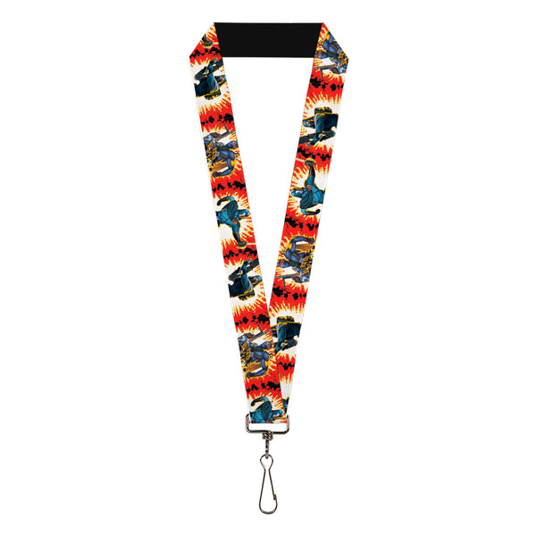 Buckle-Down Lanyard - 1.0" - GI Joe Retro Footloose Flash Air Tight Character File Card Explosion Poses