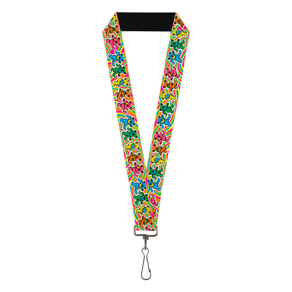 Buckle-Down Lanyard - 1.0" - Grateful Dead Dancing Bears Swirl Multi Color