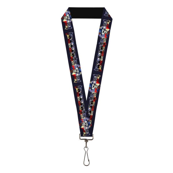 Buckle-Down Lanyard - 1.0" - Grateful Dead Dave's Picks Skeleton Americana Bonus Art