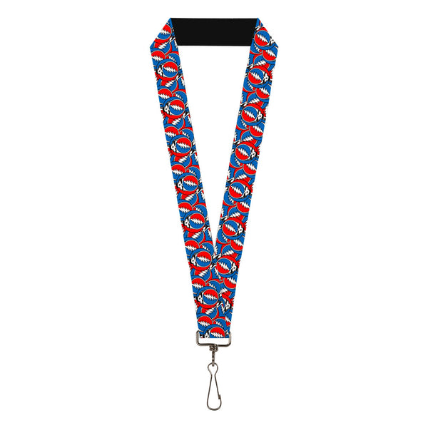 Buckle-Down Lanyard - 1.0" - Grateful Dead Steal Your Face Logo Stacked Red/White/Blue