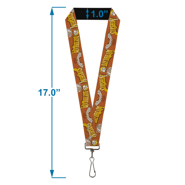 Buckle-Down Lanyard - 1.0" - Grateful Dead SUNSHINE DAYDREAM Skeleton Orange