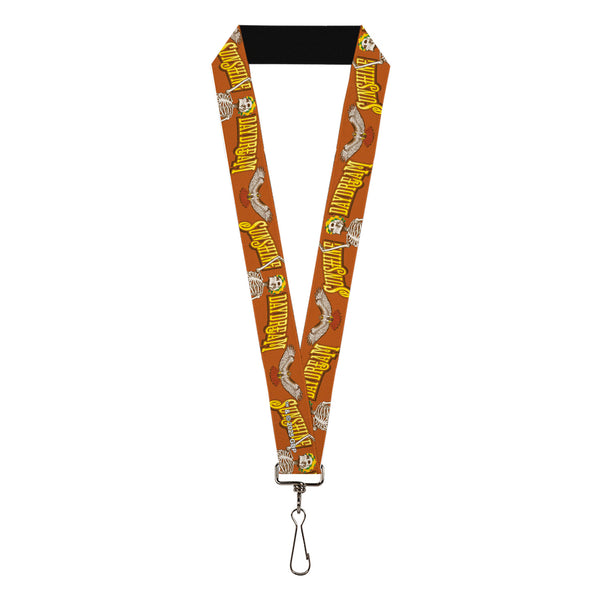 Buckle-Down Lanyard - 1.0" - Grateful Dead SUNSHINE DAYDREAM Skeleton Orange