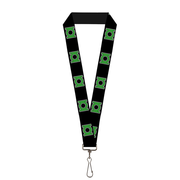 Buckle-Down Lanyard - 1.0" - Green Lantern Logo Black Green