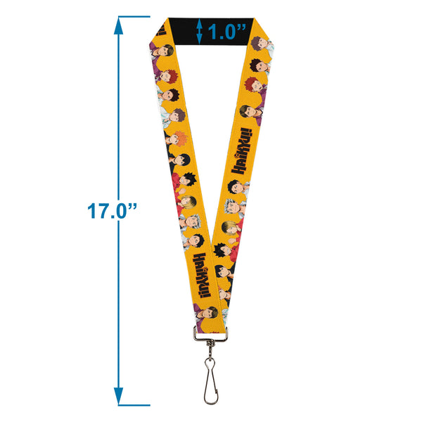 Buckle-Down Lanyard - 1.0" - HAIKYU Player Characters And Title Logo Yellow