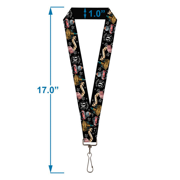 Buckle-Down Lanyard - 1.0" - Harry Potter PLATFORM 9 3 4 Collage Black White
