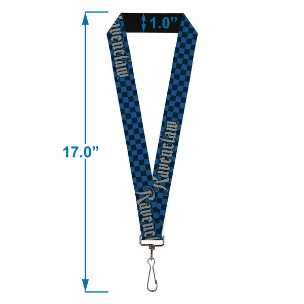 Buckle-Down Lanyard - 1.0" - Harry Potter RAVENCLAW Checker Blues Grays