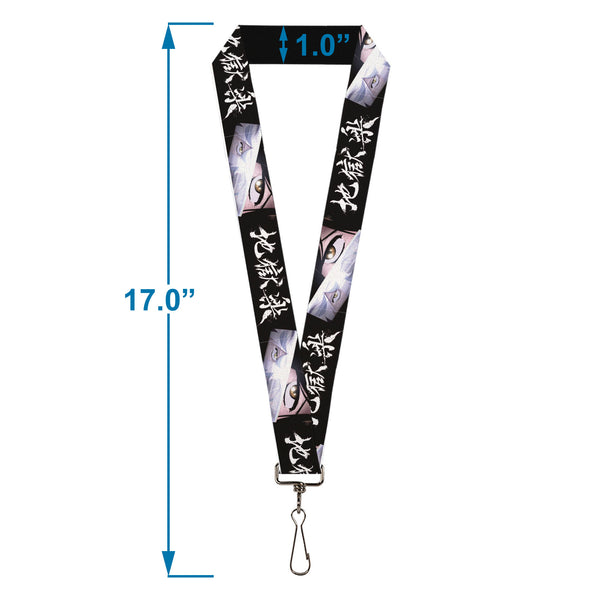 Buckle-Down Lanyard - 1.0" - Hell's Paradise Gabimaru And Sagiri Eyes And Title Logo Black/White