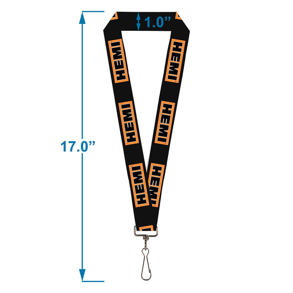 Buckle-Down Lanyard - 1.0" - HEMI Bold Black Orange White Black