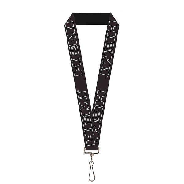 Buckle-Down Lanyard - 1.0" - HEMI Bold Outline Black White