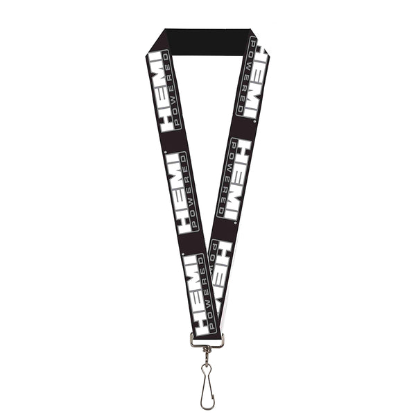 Buckle-Down Lanyard - 1.0" - HEMI POWERED Logo Black Gray White