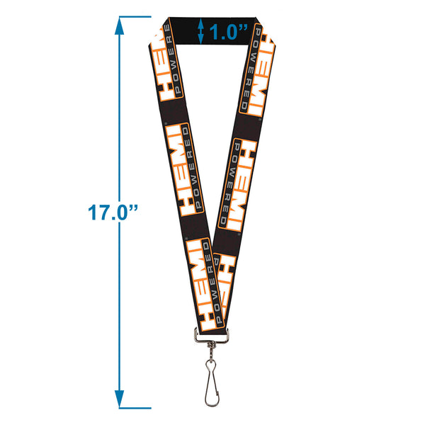 Buckle-Down Lanyard - 1.0" - HEMI POWERED Logo Repeat Black Orange White Gray