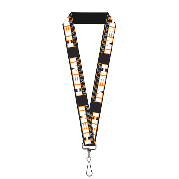 Buckle-Down Lanyard - 1.0" - HEMI POWERED Logo Repeat Black Orange White Gray