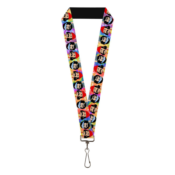Buckle-Down Lanyard - 1.0" - Homies In Dreamland Cheech And Chong Pose Flip Tie Dye Multi Color