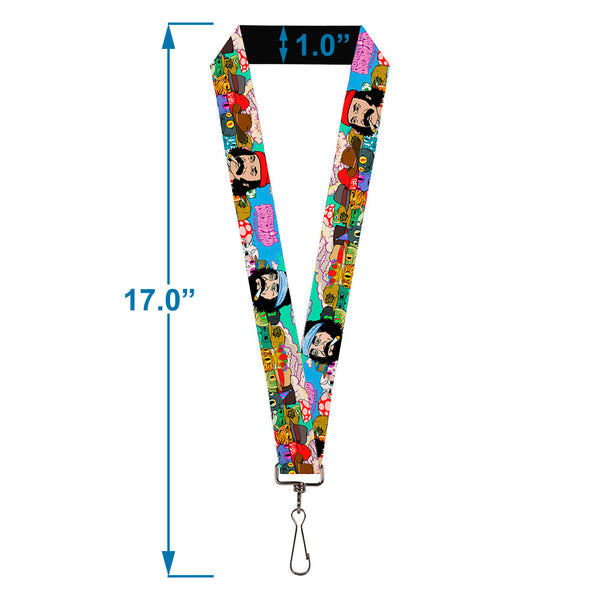 Buckle-Down Lanyard - 1.0" - HOMIES IN DREAMLAND Title Logo Cheech And Chong With Homies Characters Blue
