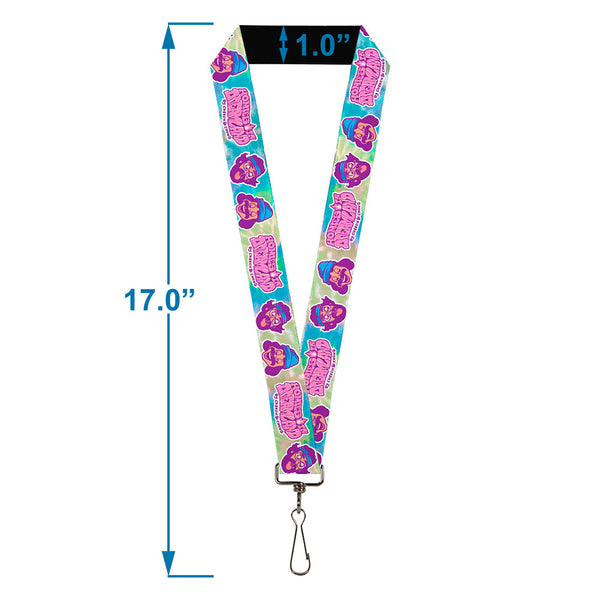 Buckle-Down Lanyard - 1.0" - HOMIES IN DREAMLAND Title Logo Cheech And Chong Faces Tie Dye Blues