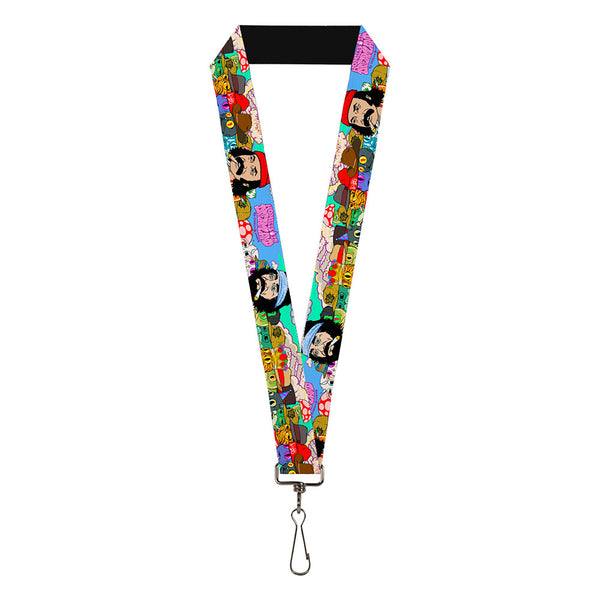 Buckle-Down Lanyard - 1.0" - HOMIES IN DREAMLAND Title Logo Cheech and Chong with Homies Characters Blue