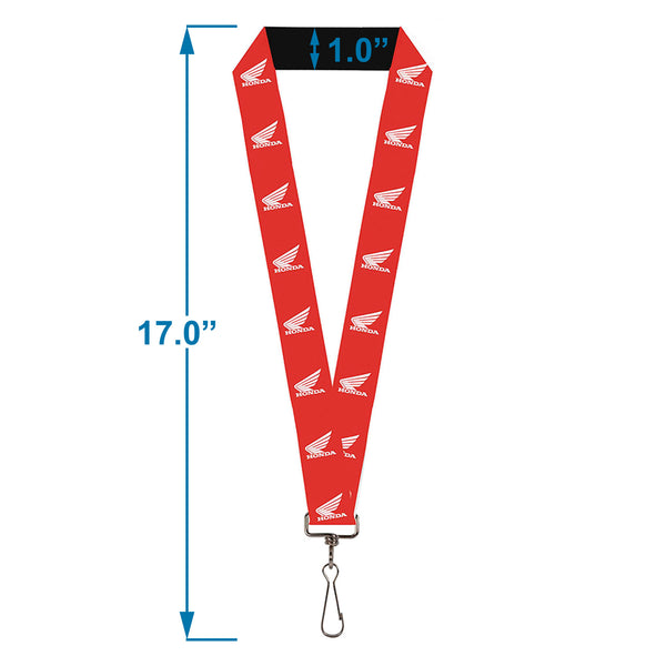 Buckle-Down Lanyard - 1.0" - HONDA Motorcycle Logo Red White