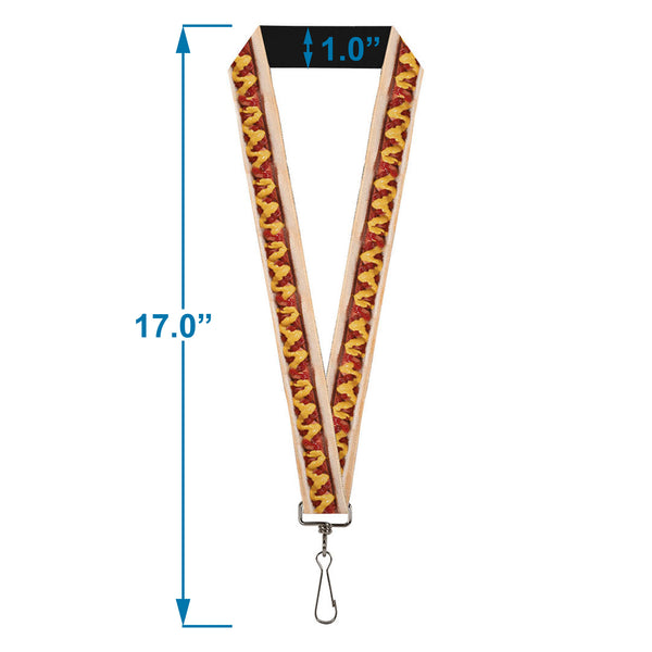 Buckle-Down Lanyard - 1.0" - Hot Dog W Mustard & Ketchup Vivid