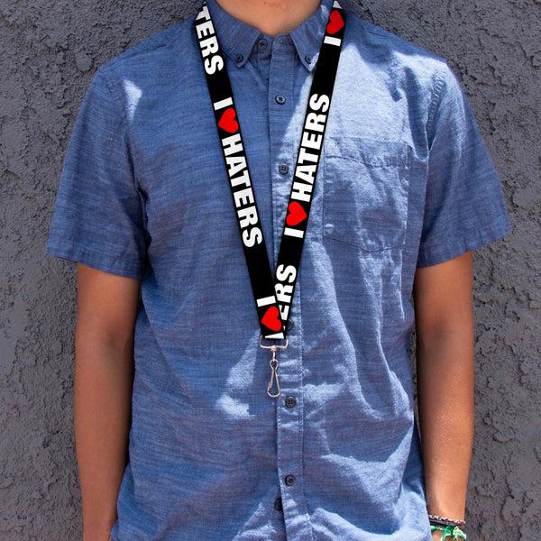 Buckle-Down Lanyard - 1.0" - I "HEART" HATERS Black White Red