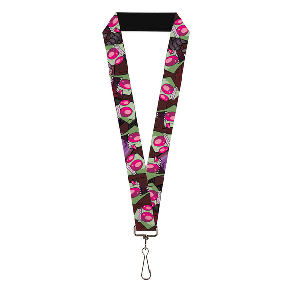 Buckle-Down Lanyard - 1.0" - Invader Zim Close-Up Poses Reds