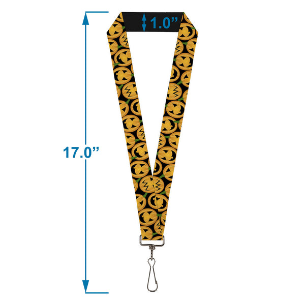 Buckle-Down Lanyard - 1.0" - Jack-o'-Lantern Collage Black