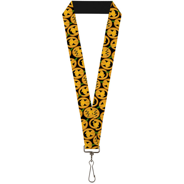 Buckle-Down Lanyard - 1.0" - Jack-o'-Lantern Collage Black