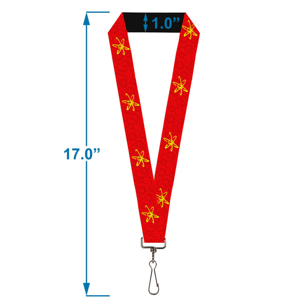 Buckle-Down Lanyard - 1.0" - Jimmy Neutron Atoms & Molecules Red Yellow