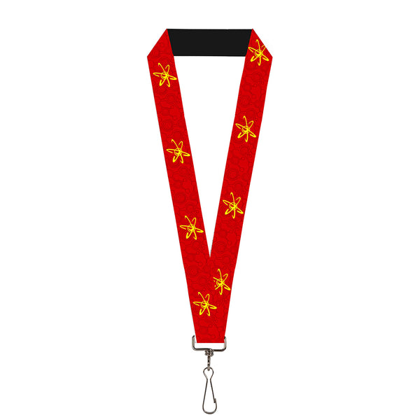 Buckle-Down Lanyard - 1.0" - Jimmy Neutron Atoms & Molecules Red Yellow