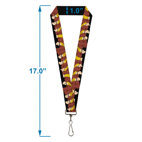 Buckle-Down Lanyard - 1.0" - Johnny Bravo Pose Turns Browns