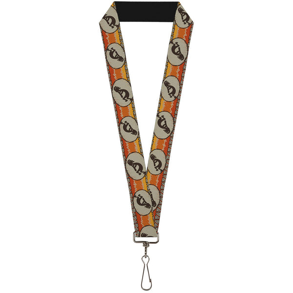 Buckle-Down Lanyard - 1.0" - Kokopelli Icon Western Tan Brown Reds