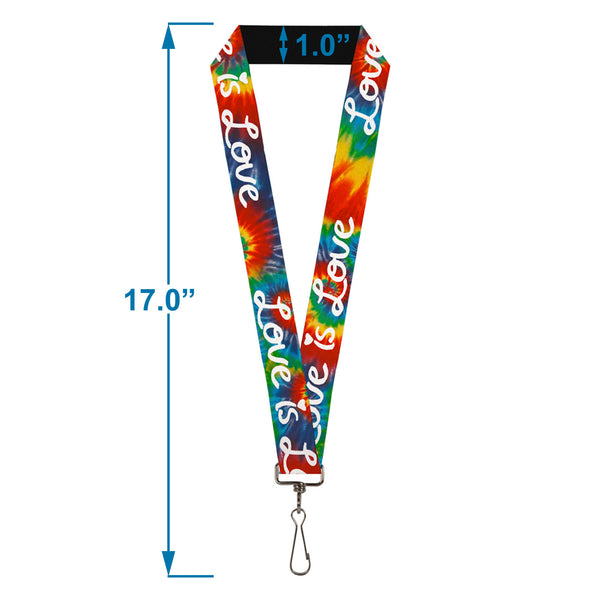 Buckle-Down Lanyard - 1.0" - LOVE IS LOVE BD Tie Dye White