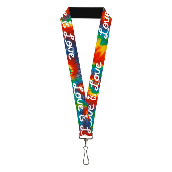 Buckle-Down Lanyard - 1.0" - LOVE IS LOVE BD Tie Dye White